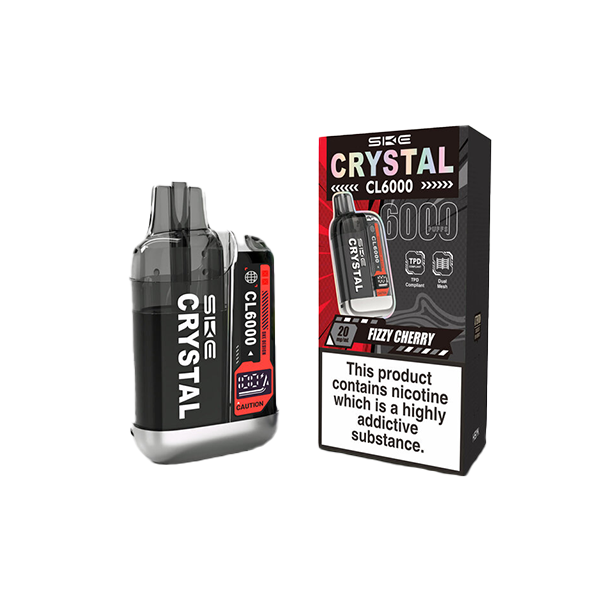 20mg SKE Crystal CL6000 Disposable Rechargeable Vape Kit 6000 Puffs