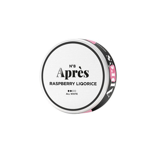 Après 8mg Raspberry Liquorice Nicotine Snus Pouches 20 Pouches :: Short Dated Stock ::