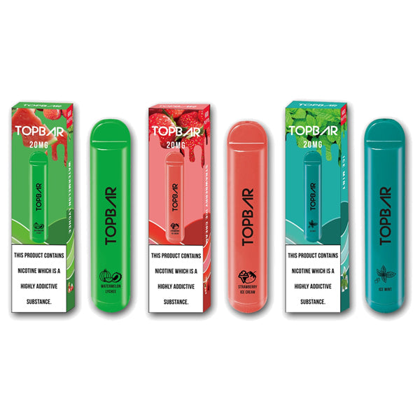 20mg Top Bar Disposable Vape Pod 600 Puffs