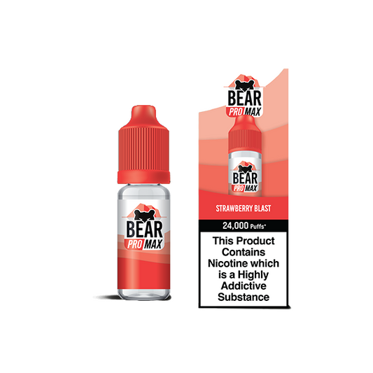 Bear Pro Max 75ml Longfill Bar Series includes 4X 20mg Bar Salts